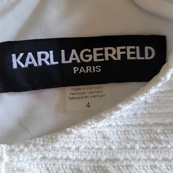 NEW/Karl Lagerfeld Paris/White dress/Size 4 - Picture 5 of 10